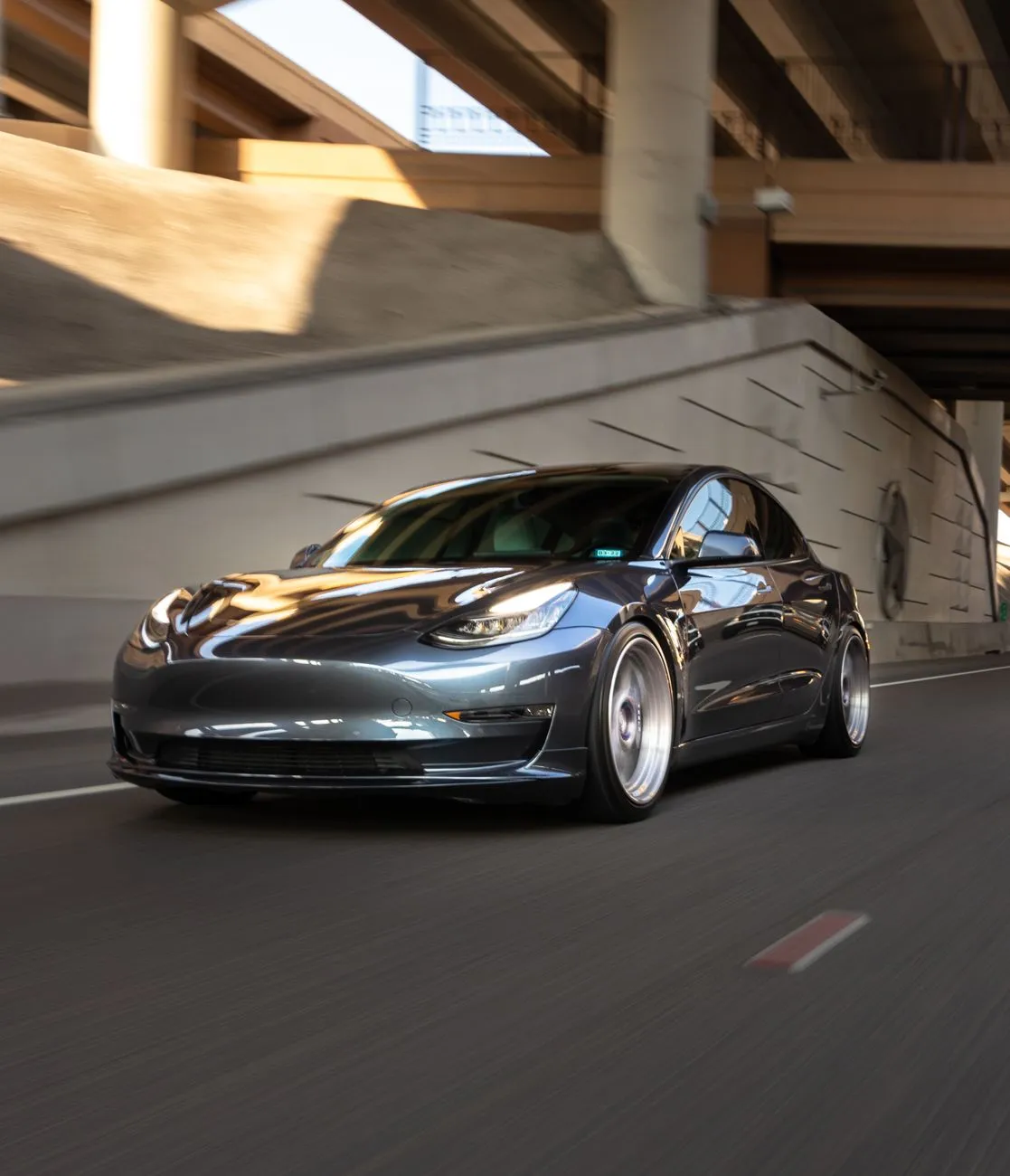 Tesla Model 3 In Urban Setting