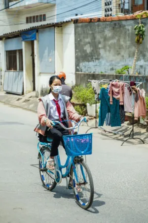 Vietnamese Girl On Bicycle
