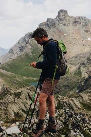 Hiker In Mountains