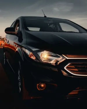 Black Car At Sunset