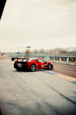 Red Race Car On Track