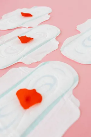 Sanitary Pads With Red Petals