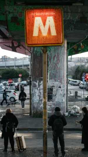 Metro Sign In Urban Setting