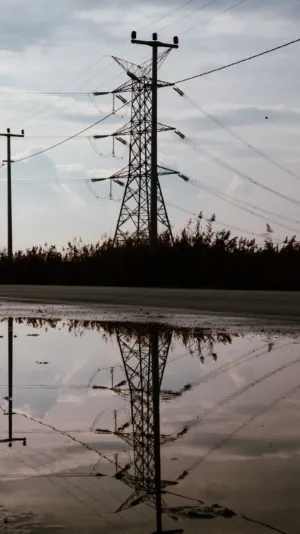 Power Lines Reflection