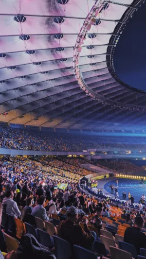 Crowded Stadium At Night