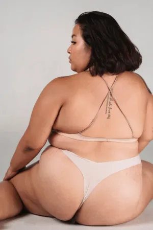Plus Size Model In Nude Lingerie