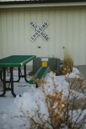 Winter Railway Crossing