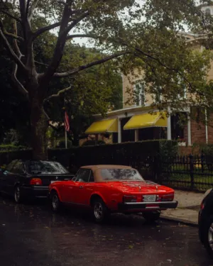 Classic Car On Residential Street