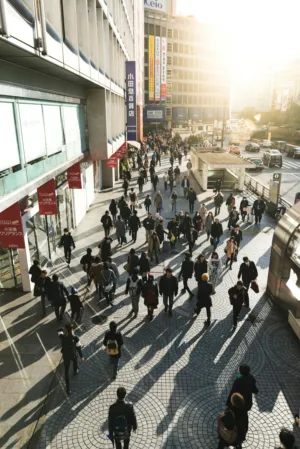 Crowded City Street