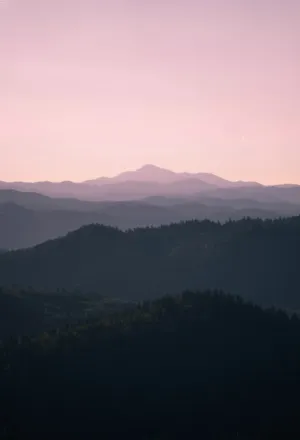 Mountain Silhouette At Sunset