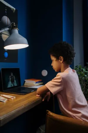 Child Studying At Night