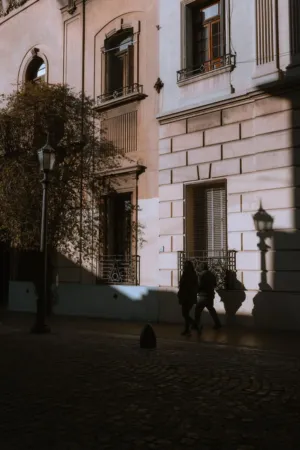 Sunlit Street In Old Town