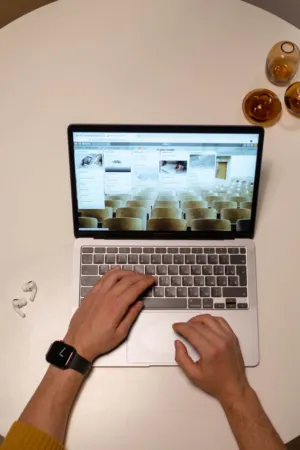 Person Working On Laptop