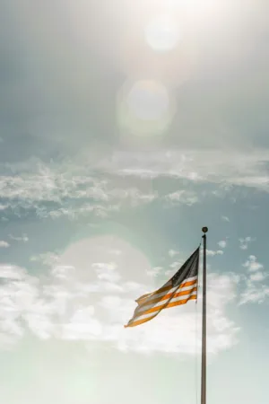 American Flag In The Sun
