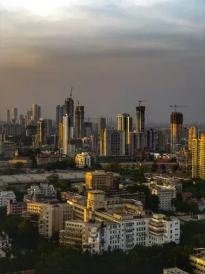 Mumbai Skyline At Sunset