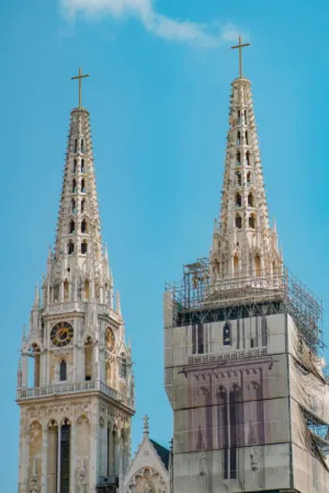 Two Gothic Cathedral Towers
