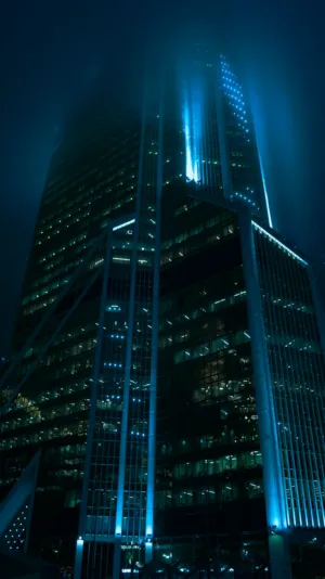 Futuristic Skyscraper In The Mist