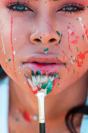 Colorful Paint Splatter Portrait
