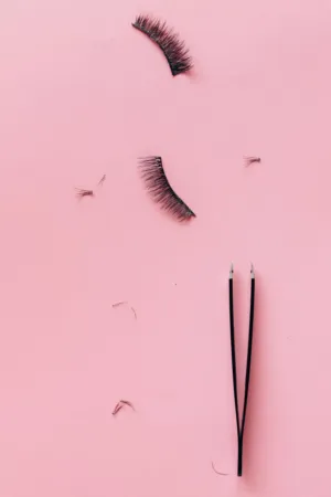 False Eyelashes And Tweezers