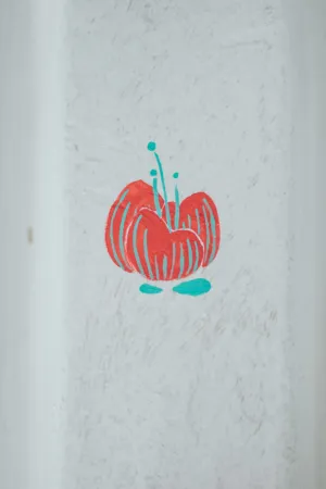 Red And Blue Flower Art