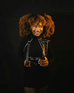 Black Fashion Model With Orange Hair