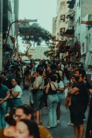 Crowded Urban Street