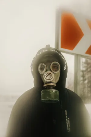 Person In Gas Mask