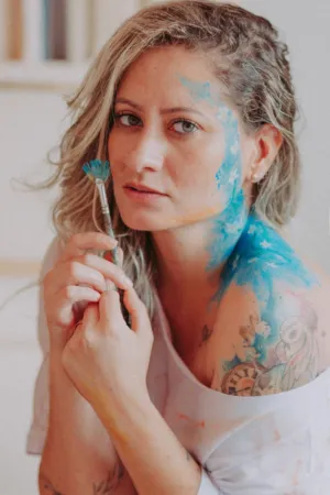 Artist With Painted Face