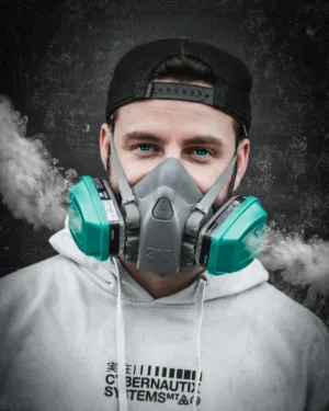 Man With Respirator Mask