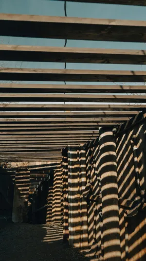 Wooden Structure With Shadow Patterns
