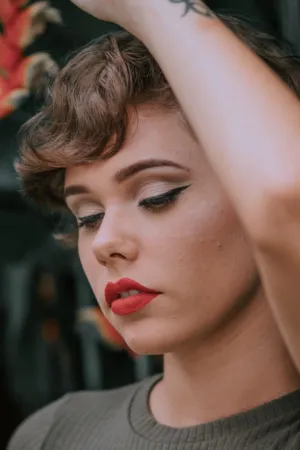 Red Lipstick And Hand