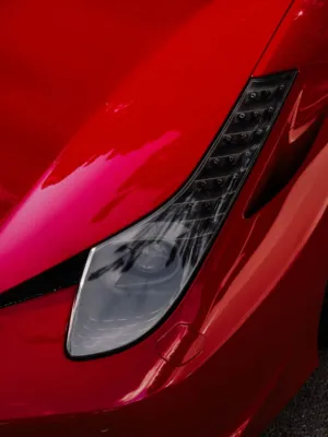 Red Sports Car Headlight