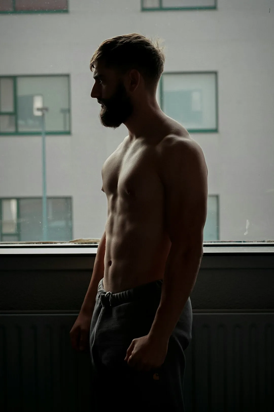 Athletic Male In Window