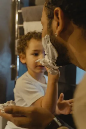 Father And Son Shaving