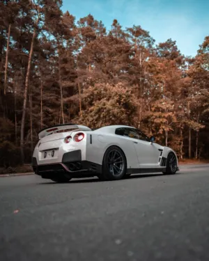 White Nissan Gt-R In Forest