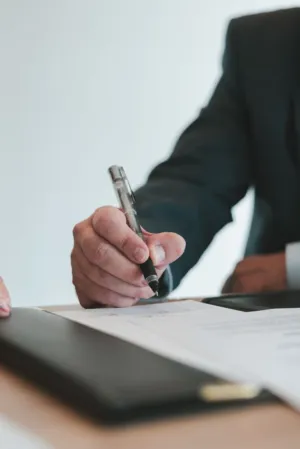 Businessman Signing Document