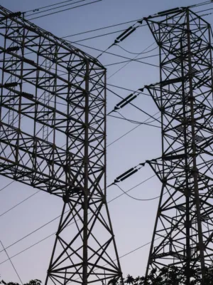 Power Lines At Dusk