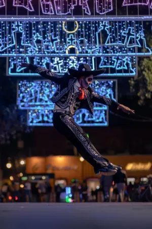 Mexican Dancer In Nighttime Setting