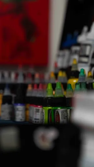 Colorful Paint Bottles