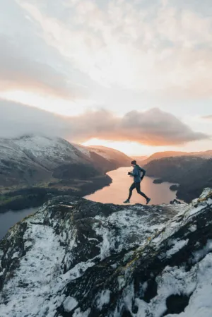 Mountain Runner At Sunset