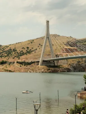 Modern Bridge Over Lake