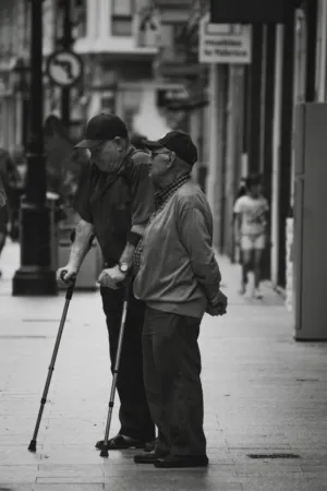 Two Elderly Men Walking