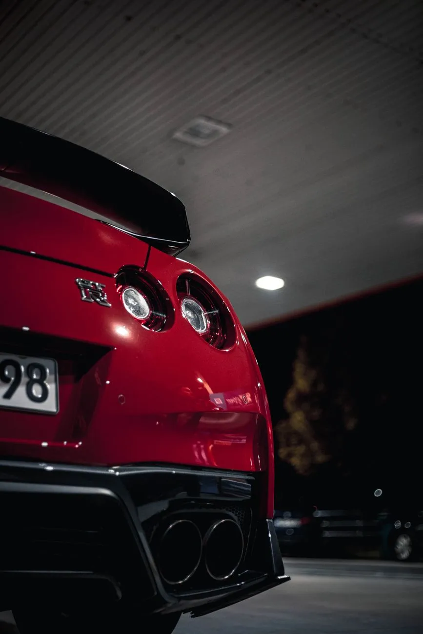 Red Nissan Gt-R Rear View