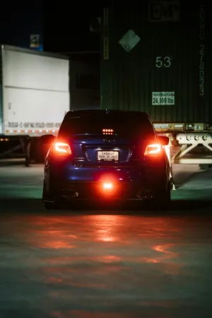 Blue Car At Night