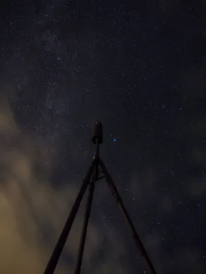 Starry Night Sky With Antenna