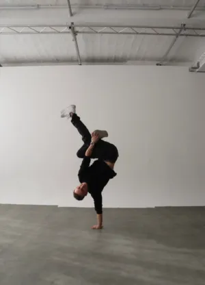 Man Performing A Handstand