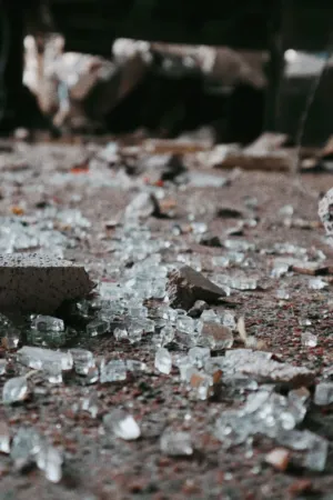 Broken Glass And Rubble