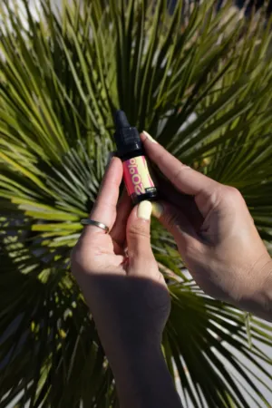 Hand Holding A Bottle Of Essential Oil