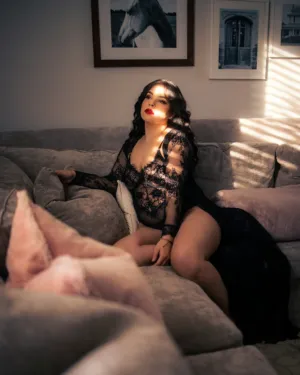 Lace Bodysuit On Couch