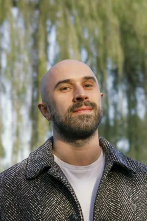 Bald Man In Nature